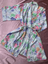 Load image into Gallery viewer, Colourful Silky Floral Vintage Robe
